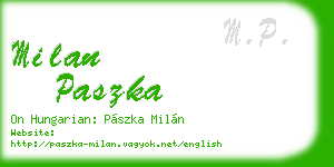 milan paszka business card