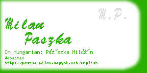 milan paszka business card